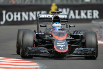 World © Octane Photographic Ltd. McLaren Honda MP4/30 – Fernando Alonso. Saturday 23rd May 2015, F1 Practice 3, Monte Carlo, Monaco. Digital Ref: 1281CB1L1125