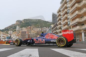 World © Octane Photographic Ltd. Scuderia Toro Rosso STR10 – Carlos Sainz Jnr. Saturday 23rd May 2015, F1 Practice 3, Monte Carlo, Monaco. Digital Ref: 1281CB7D5311