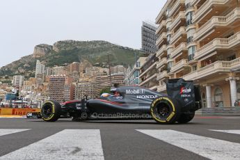 World © Octane Photographic Ltd. McLaren Honda MP4/30 – Fernando Alonso. Saturday 23rd May 2015, F1 Practice 3, Monte Carlo, Monaco. Digital Ref: 1281CB7D5333