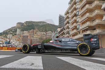 World © Octane Photographic Ltd. McLaren Honda MP4/30 - Jenson Button. Saturday 23rd May 2015, F1 Practice 3, Monte Carlo, Monaco. Digital Ref: 1281CB7D5335