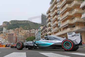 World © Octane Photographic Ltd. Mercedes AMG Petronas F1 W06 Hybrid – Nico Rosberg. Saturday 23rd May 2015, F1 Practice 3, Monte Carlo, Monaco. Digital Ref: 1281CB7D5353