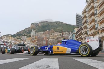 World © Octane Photographic Ltd. Sauber F1 Team C34-Ferrari – Felipe Nasr. Saturday 23rd May 2015, F1 Spanish GP Formula 1 Practice 3. Monte Carlo, Monaco. Digital Ref: 1281CB7D5355