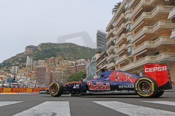 World © Octane Photographic Ltd. Scuderia Toro Rosso STR10 – Max Verstappen. Saturday 23rd May 2015, F1 Practice 3, Monte Carlo, Monaco. Digital Ref: 1281CB7D5357