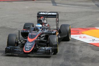 World © Octane Photographic Ltd. McLaren Honda MP4/30 – Fernando Alonso. Saturday 23rd May 2015, F1 Practice 3, Monte Carlo, Monaco. Digital Ref: 1281LB1D6128