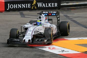 World © Octane Photographic Ltd. Williams Martini Racing FW37 – Felipe Massa. Saturday 23rd May 2015, F1 Practice 3, Monte Carlo, Monaco. Digital Ref: 1281LB1D6136
