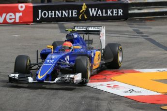 World © Octane Photographic Ltd. Sauber F1 Team C34-Ferrari – Felipe Nasr. Saturday 23rd May 2015, F1 Spanish GP Formula 1 Practice 3. Monte Carlo, Monaco. Digital Ref: 1281LB1D6166