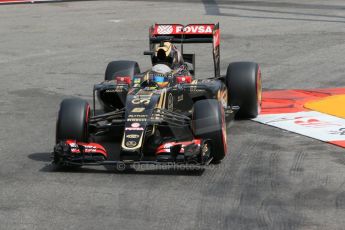 World © Octane Photographic Ltd. Lotus F1 Team E23 Hybrid – Romain Grosjean. Saturday 23rd May 2015, F1 Practice 3, Monte Carlo, Monaco. Digital Ref: 1281LB1D6262