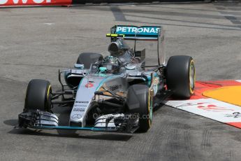World © Octane Photographic Ltd. Mercedes AMG Petronas F1 W06 Hybrid – Nico Rosberg. Saturday 23rd May 2015, F1 Practice 3, Monte Carlo, Monaco. Digital Ref: 1281LB1D6340