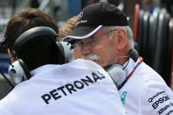 World © Octane Photographic Ltd. Mercedes AMG Petronas F1 - Toto Wolff and CEO of Mercedes - Dieter Zetsche. Saturday 23rd May 2015, F1 Practice 3, Monte Carlo, Monaco. Digital Ref: 1281LB1D6360