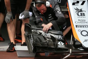 World © Octane Photographic Ltd. Sahara Force India VJM08 – Nico Hulkenberg. Saturday 23rd May 2015, F1 Practice 3, Monte Carlo, Monaco. Digital Ref: 1281LB1D6364
