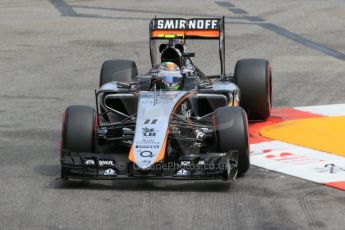 World © Octane Photographic Ltd. Sahara Force India VJM08 – Sergio Perez. Saturday 23rd May 2015, F1 Practice 3, Monte Carlo, Monaco. Digital Ref: 1281LB1D6745
