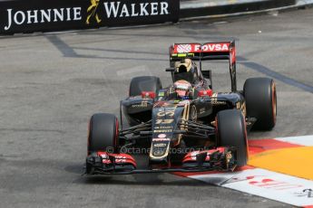 World © Octane Photographic Ltd. Lotus F1 Team E23 Hybrid – Pastor Maldonado. Saturday 23rd May 2015, F1 Practice 3, Monte Carlo, Monaco. Digital Ref: 1281LB1D6769