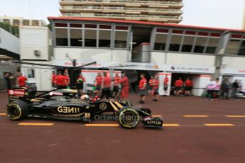 World © Octane Photographic Ltd. Lotus F1 Team E23 Hybrid – Romain Grosjean. Saturday 23rd May 2015, F1 Practice 3, Monte Carlo, Monaco. Digital Ref: 1281LB5D3455