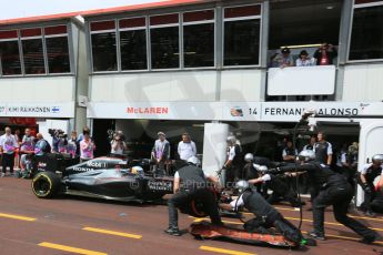 World © Octane Photographic Ltd. McLaren Honda MP4/30 – Fernando Alonso. Saturday 23rd May 2015, F1 Practice 3, Monte Carlo, Monaco. Digital Ref: 1281LB5D3521