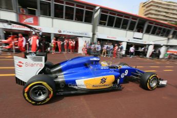 World © Octane Photographic Ltd. Sauber F1 Team C34-Ferrari – Marcus Ericsson. Saturday 23rd May 2015, F1 Practice 3, Monte Carlo, Monaco. Digital Ref: 1281LB5D3544
