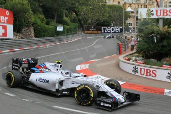 World © Octane Photographic Ltd. Williams Martini Racing FW37 – Valtteri Bottas. Saturday 23rd May 2015, F1 Practice 3, Monte Carlo, Monaco. Digital Ref: 1282CB1L1166