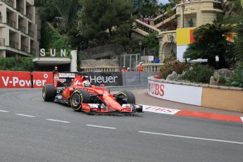World © Octane Photographic Ltd. Scuderia Ferrari SF15-T– Sebastian Vettel. Saturday 23rd May 2015, F1 Qualifying, Monte Carlo, Monaco. Digital Ref: 1282CB1L1250