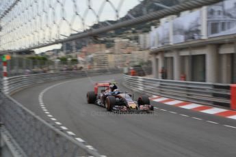 World © Octane Photographic Ltd. Scuderia Toro Rosso STR10 – Carlos Sainz Jnr. Saturday 23rd May 2015, F1 Qualifying, Monte Carlo, Monaco. Digital Ref: 1282CB1L1451