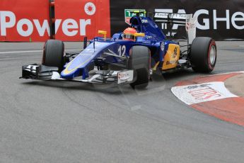 World © Octane Photographic Ltd. Sauber F1 Team C34-Ferrari – Felipe Nasr. Saturday 23rd May 2015, F1 Spanish GP Formula 1 Practice 3. Monte Carlo, Monaco. Digital Ref: 1282CB7D5441