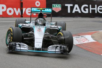 World © Octane Photographic Ltd. Mercedes AMG Petronas F1 W06 Hybrid – Nico Rosberg. Saturday 23rd May 2015, F1 Practice 3, Monte Carlo, Monaco. Digital Ref: 1282CB7D5481