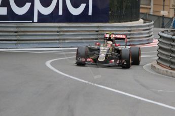 World © Octane Photographic Ltd. Lotus F1 Team E23 Hybrid – Pastor Maldonado. Saturday 23rd May 2015, F1 Practice 3, Monte Carlo, Monaco. Digital Ref: 1282CB7D5514