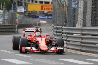 World © Octane Photographic Ltd. Scuderia Ferrari SF15-T– Sebastian Vettel. Saturday 23rd May 2015, F1 Qualifying, Monte Carlo, Monaco. Digital Ref: 1282CB7D5633
