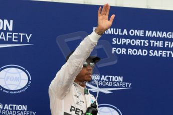 World © Octane Photographic Ltd. Mercedes AMG Petronas F1 W06 Hybrid – Lewis Hamilton. Saturday 23rd May 2015, F1 Qualifying Parc Ferme, Monte Carlo, Monaco. Digital Ref: 1282CB7D5855