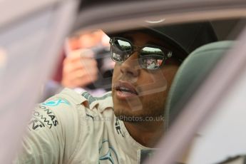 World © Octane Photographic Ltd. Mercedes AMG Petronas F1 W06 Hybrid – Lewis Hamilton. Saturday 23rd May 2015, F1 Qualifying Parc Ferme, Monte Carlo, Monaco. Digital Ref: 1282CB7D5930