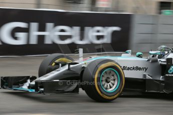 World © Octane Photographic Ltd. Mercedes AMG Petronas F1 W06 Hybrid – Nico Rosberg. Saturday 23rd May 2015, F1 Practice 3, Monte Carlo, Monaco. Digital Ref: 1282LB1D7032