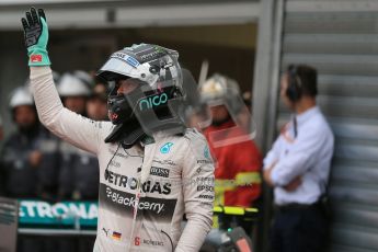 World © Octane Photographic Ltd. Mercedes AMG Petronas F1 W06 Hybrid – Nico Rosberg. Saturday 23rd May 2015, F1 Qualifying Parc Ferme, Monte Carlo, Monaco. Digital Ref: 1282LB1D7348