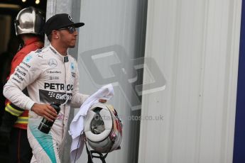 World © Octane Photographic Ltd. Mercedes AMG Petronas F1 W06 Hybrid – Lewis Hamilton. Saturday 23rd May 2015, F1 Qualifying Parc Ferme, Monte Carlo, Monaco. Digital Ref: 1282LB1D7430