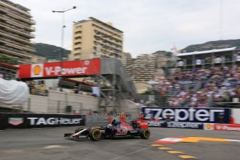 World © Octane Photographic Ltd. Scuderia Toro Rosso STR10 – Carlos Sainz Jnr. Saturday 23rd May 2015, F1 Practice 3, Monte Carlo, Monaco. Digital Ref: 1282LB5D3824
