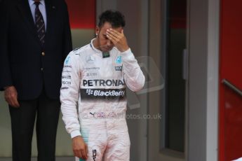 World © Octane Photographic Ltd. Mercedes AMG Petronas F1 W06 Hybrid – Lewis Hamilton. Sunday 24th May 2015, F1 Race - Podium, Monte Carlo, Monaco. Digital Ref: 1287CB7D8239