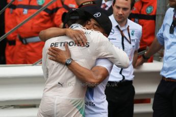 World © Octane Photographic Ltd. Mercedes AMG Petronas F1 W06 Hybrid – Lewis Hamilton. Sunday 24th May 2015, F1 Race - Podium, Monte Carlo, Monaco. Digital Ref: 1287CB7D8348