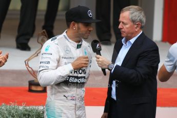 World © Octane Photographic Ltd. Mercedes AMG Petronas F1 W06 Hybrid – Lewis Hamilton. Sunday 24th May 2015, F1 Race - Podium, Monte Carlo, Monaco. Digital Ref: 1287CB7D8378
