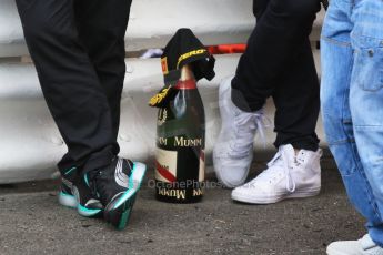 World © Octane Photographic Ltd. Champagne due for Nico Rosberg. Sunday 24th May 2015, F1 Race - Podium, Monte Carlo, Monaco. Digital Ref: 1287CB7D8385