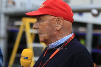 World © Octane Photographic Ltd. Mercedes AMG Petronas F1 - Niki Lauda. Sunday 24th May 2015, F1 Race - Podium, Monte Carlo, Monaco. Digital Ref: 1287CB7D8398