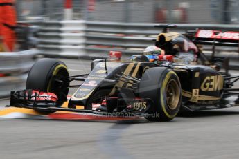 World © Octane Photographic Ltd. Lotus F1 Team E23 Hybrid – Romain Grosjean. Thursday 21st May 2015, F1 Practice 2, Monte Carlo, Monaco. Digital Ref: 1274CB7D3394