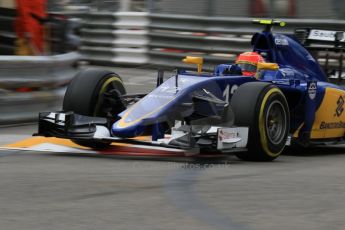 World © Octane Photographic Ltd. Sauber F1 Team C34-Ferrari – Felipe Nasr. Thursday 21st May 2015, F1 Spanish GP Formula 1 Practice 2. Monte Carlo, Monaco. 1274CB7D3399 Digital Ref: