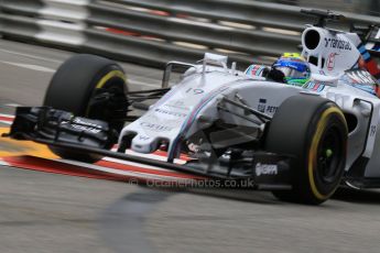 World © Octane Photographic Ltd. Williams Martini Racing FW37 – Felipe Massa. Thursday 21st May 2015, F1 Practice 2, Monte Carlo, Monaco. Digital Ref: 1274CB7D3443