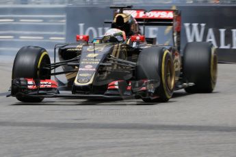World © Octane Photographic Ltd. Lotus F1 Team E23 Hybrid – Romain Grosjean. Thursday 21st May 2015, F1 Practice 2, Monte Carlo, Monaco. Digital Ref: 1274CB7D3461