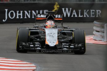 World © Octane Photographic Ltd. Sahara Force India VJM08 – Nico Hulkenberg. Thursday 21st May 2015, F1 Practice 2, Monte Carlo, Monaco. Digital Ref: 1274CB7D3530