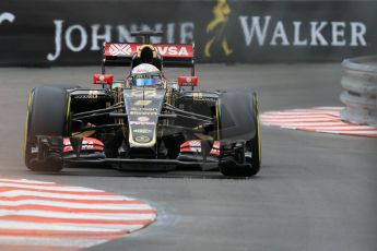 World © Octane Photographic Ltd. Lotus F1 Team E23 Hybrid – Romain Grosjean. Thursday 21st May 2015, F1 Practice 2, Monte Carlo, Monaco. Digital Ref: 1274CB7D3569