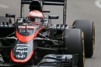 World © Octane Photographic Ltd. McLaren Honda MP4/30 - Jenson Button. Thursday 21st May 2015, F1 Practice 2, Monte Carlo, Monaco. Digital Ref: 1274LB1D3960