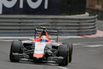 World © Octane Photographic Ltd. Manor Marussia F1 Team MR03 – Roberto Merhi. Thursday 21st May 2015, F1 Practice 2, Monte Carlo, Monaco. Digital Ref: 1274LB1D4008