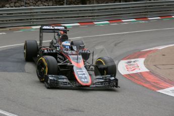 World © Octane Photographic Ltd. McLaren Honda MP4/30 – Fernando Alonso. Thursday 21st May 2015, F1 Practice 2, Monte Carlo, Monaco. Digital Ref: 1274LB5D3051