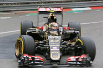 World © Octane Photographic Ltd. Lotus F1 Team E23 Hybrid – Pastor Maldonado. Thursday 21st May 2015, F1 Practice 2, Monte Carlo, Monaco. Digital Ref: 1274LB5D3068