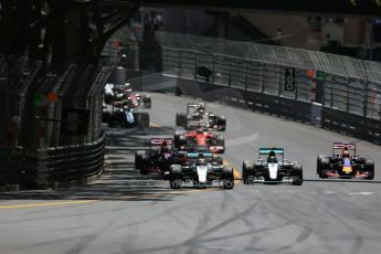 World © Octane Photographic Ltd. Mercedes AMG Petronas F1 W06 Hybrid – Lewis Hamilton. followed by his team mate Nico Rosberg. Sunday 24th May 2015, F1 Race, Monte Carlo, Monaco. Digital Ref: 1286LB1D8091