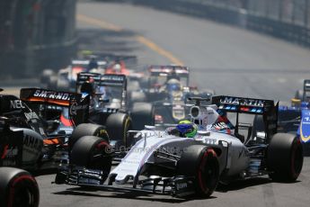 World © Octane Photographic Ltd. Williams Martini Racing FW37 – Felipe Massa. Sunday 24th May 2015, F1 Race, Monte Carlo, Monaco. Digital Ref: 1286LB1D8128