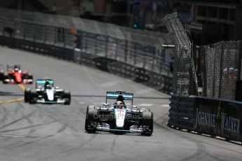 World © Octane Photographic Ltd. Mercedes AMG Petronas F1 W06 Hybrid – Lewis Hamilton. followed by his team mate Nico Rosberg. Sunday 24th May 2015, F1 Race, Monte Carlo, Monaco. Digital Ref: 1286LB1D8153